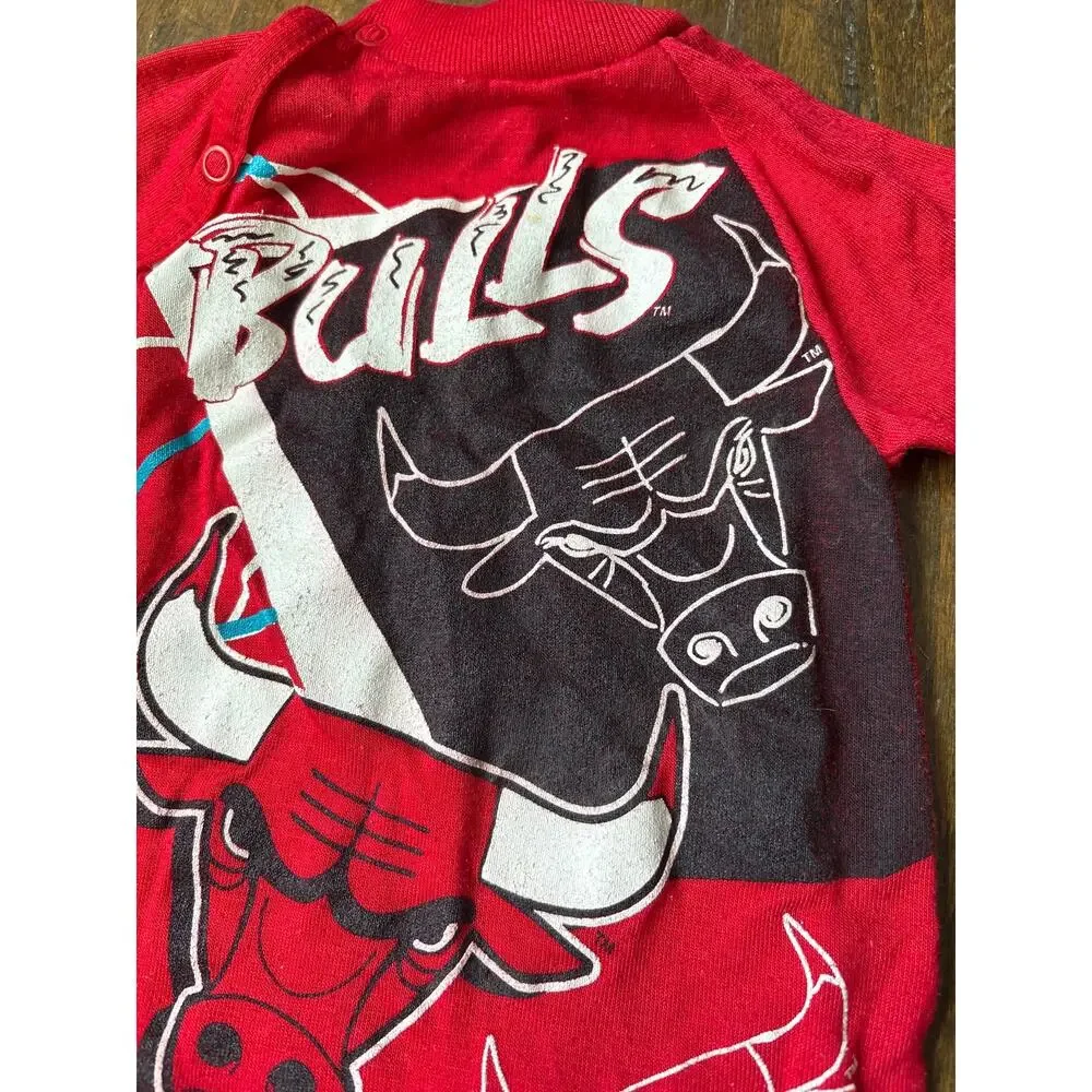 Vintage 90s Chicago Bulls Romper Americas Sport Team 0-3 Months